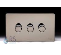 Schneider Screwless Flat Plate Black Nickel Rotary Dimmer 3G 2W 250W G