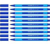 Schneider Slider Edge 152003 Ballpoint Pen with Cap Model F Pack of 10 / Cyan and Blue Barrel / Blue Ink
