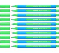 Schneider Slider Edge 152204 Ballpoint Pen with Cap Model XB Pack of 10 / Cyan and Green Barrel / Green Ink