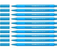 Schneider Slider Edge XB Ballpoint Pens with Caps Pack of 10 Cyan Barrel / Light Blue Ink