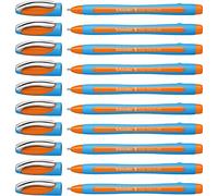 Schneider Slider Memo 150206 Ballpoint Pen XB Nib Pack of 10 / Blue Barrel / Orange Ink