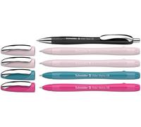 Schneider Slider Memo XB and Slider Rave XB 150255 Ballpoint Pen (Case Colour: Assorted, Ink Colour: Blue) Pack of 4 + 1