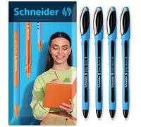 Schneider Slider Memo XB Ballpoint Pen Black Extra Broad Smooth Writing 4pc | Quick-Drying Waterproof Ink, Smudge-Resistant, Ergonomic Rubberised Grip, Durable Stainless Steel Tip