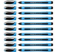 Schneider Slider Memo XB Ballpoint Pen with Cap - Cyan Black, Pack of 10