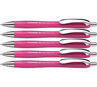 Schneider Slider Rave XB 132509 Ballpoint Pen (Limited Special Edition in Power Pink, Made in Germany) Pack of 5 Ink Colour: Blue