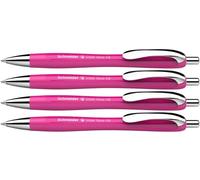 Schneider Slider Rave XB 132554 Ballpoint Pen (Limited Special Edition in Power Pink, Made in Germany) Pack of 4 Ink Colour: Blue