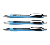 Schneider Slider Rave XB RETRACTABLE Viscoglide Ballpoint Pens Pack of 3 Large Black Paste