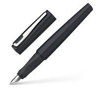 Schneider Tomo 168821 Fountain Pen Refillable with Standard Ink Cartridges Suitable for Right and Left Handed Users All Black