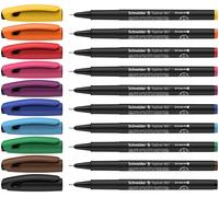 Schneider Topliner 967 Assorted Colour Fineliner (Wallet of 10, 0.4mm Fine Tip, 10 Pieces, Basic Assorted Colours Wallet)