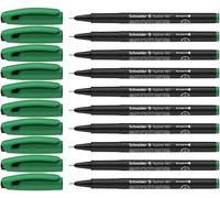 Schneider Topliner 967 Fineliner Pen - Green (Pack of 10)