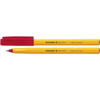 Schneider Tops 505 Ballpoint Pen with Clip Cap and Stainless-Steel F Tip Red Pack of 50