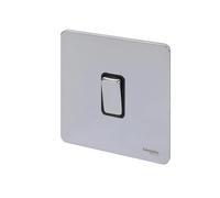 Schneider USFP 16AX 1G 2W Switched Black Insert - Polished Chrome - GU1412BPC