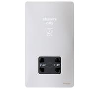 Schneider USFP Shaver Socket Black Insert - Polished Chrome - GU7490BPC
