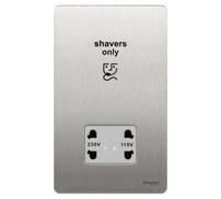 Schneider USFP Shaver Socket White Insert - Stainless Steel - GU7490WSS