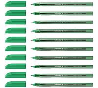 Schneider Vizz 102204 Ballpoint Pen for Easy and Quick Writing - Colour Ink Barrel - Medium Line - Green (Pack of 10)