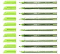 Schneider Vizz 102211 Ballpoint Pen for Easy and Quick Writing - Colour Ink Barrel - Medium Line - Pack of 10 - Light Green