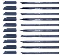 Schneider Vizz 102223 Midnight Blue Ballpoint Pen for Easy and Quick Writing - Ink Colour Barrel - Medium Line - Pack of 10