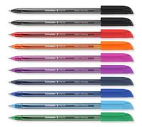 Schneider Vizz M Ballpoint Pen with Gelco Technology Multicolour Pack of 10 | Gelco Writing Technology, Waterproof ISO-Certified Ink, Recycled Plastic, For Home, Work & Office Use