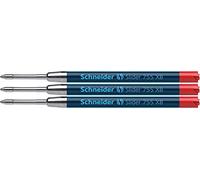 Schneider Writing Instruments, Ballpoint Pen Refills, Slider 755 XB, Colour: red, Pack of 3 Blister Cards.