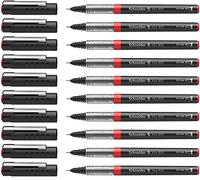 Schneider Xtra 805 Rollerball Pen with Tube Tip 0.5 mm Stainless Steel Pack of 10 Black red