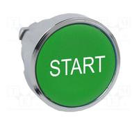 Schneider Electric ZB4BA333 Pushbutton Head, Green Flush Pushbutton Head Ø22 Spring Return "Start", Part Number