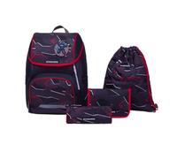 Schneiders satchel leisure backpack Ergojet 2in1 Schulranzen Set 5 -piece 21L Shadow Spy black