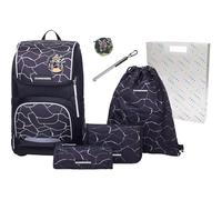 Schneiders satchel leisure backpack Ergoplus 2in1 Schulranzen Set 7 -piece 22L Dark Hunter black