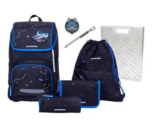 Schneiders satchel leisure backpack Ergoplus 2in1 Schulranzen Set 7 -piece 22L Space Quest black