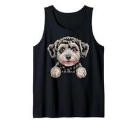 Schnoodle Cute Peeking Schnauzer Poodle Mix Dog Lover Tank Top
