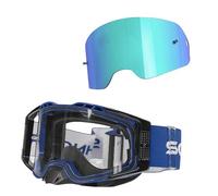 SCHNORR MX Pro Motocross Goggle Anti-Fog Tear-Off Roll-Off + Interchangeable Lens Blue