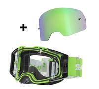 SCHNORR MX Pro Motocross Goggle Anti-Fog Tear-Off Roll-Off + Interchangeable Lens Green