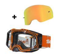 SCHNORR MX Pro Motocross Goggle Anti-Fog Tear-Off Roll-Off + Interchangeable Lens Orange