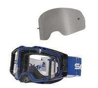 SCHNORR MX Pro Motocross Goggle Anti-Fog Tear-Off Roll-Off + Interchangeable Lens Silver
