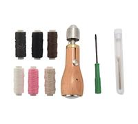 SCHNRR 12 Sewing Awl Kit, Leather Sewing Awl Stitching Tool Handheld Sewing Awl with Needles for DIY Leather Craft Supplies