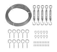 SCHNRR 1Set 1/16Inch Turnbuckle Wire Tensioner Kit Heavy Turnbuckle Cable Railing Kit 115Ft Wire Rope Hook and Eye Turnbuckle Kit Stainless Steel