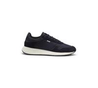 Schnür-Sneakers Aus Leichtem Gewebe Mit Veloursleder-Details