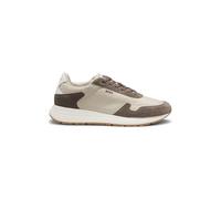 Schnür-Sneakers Aus Leichtem Gewebe Mit Veloursleder-Details