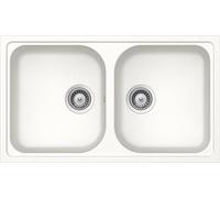 SCHOCK | Lithos 2 Bowl Kitchen Sink, Cristalite® Material, Absolute White, 860 x 500 mm