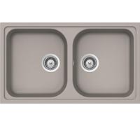 SCHOCK | Lithos 2 Bowl Kitchen Sink, Cristalite® Material, Dove Grey, 860 x 500 mm