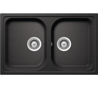 SCHOCK | Lithos 2 Bowl Small Sink, Cristalite® Material, Absolute Black, 790 x 500 mm