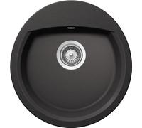SCHOCK | Nemo 1 Oval Bowl Kitchen Sink, Cristalite® Material, Absolute Black, 490 x 470 mm