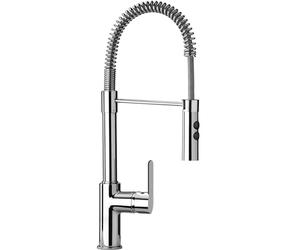 SCHOCK | New Aquasoft Single Lever Mixer with Spring Spout and Swivel Rod, Pull-Out Hand Shower and Double Jet, Chrome, h495