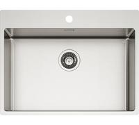 SCHOCK | New Technick Plus N100 2L 304 Stainless Steel Kitchen Sink, 700 x 510 cm, 650 x 400 cm, 1 Bowl Brushed Stainless Steel, Combinable with Mixers, Hobs, Ovens