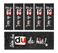 Schön Dass Du Da Bist, Pack of 16 Chocolate Gifts Grey Felt Case for Chocolate without Chocolate for Wedding Gifts Birthday Christmas Team Gifts