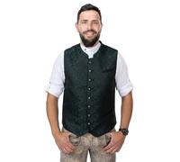 Schöneberger Trachten Couture Bastian Men's Traditional Waistcoat, Dark Green, Lederhosen Traditional Jacket, Loden Vest for Oktoberfest, Jacquard Vest, Dark Green, 40