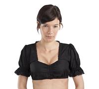 Schöneberger Trachten Couture Dirndl Blouse Black Ladies Dirndl Blouse Traditional Blouse Viva Black (UK:18 (EU:46), Black)