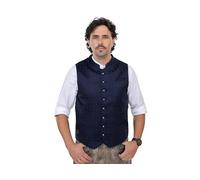 Schöneberger Trachten Couture Kilian Men's Traditional Waistcoat, Lederhosen Costume Jacket, Blue Loden Vest for Oktoberfest