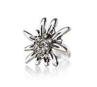 Schöneberger Trachten Couture Traditional Oktoberfest stud earrings edelweiss, crystal, One size