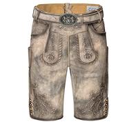 Schöneberger Trachten Lederhosen Men's Short Original Wild Bock Leather Traditional Leather Trousers Antique / Ice Grey Including Traditional Belt Vintage Traditional Trousers Karl, Ice