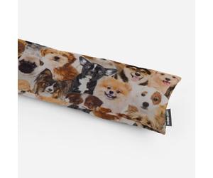 SCHÖNER LEBEN. Draught Excluder Digital Print Dogs Puppies Brown White Black Various Sizes Selection 80 cm Length